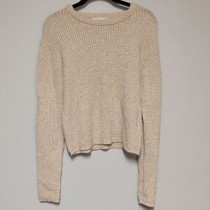 Poof! Cream Knit Crew Neck Sweater